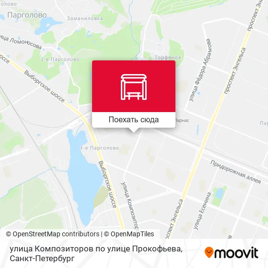 Карта улица Композиторов по улице Прокофьева