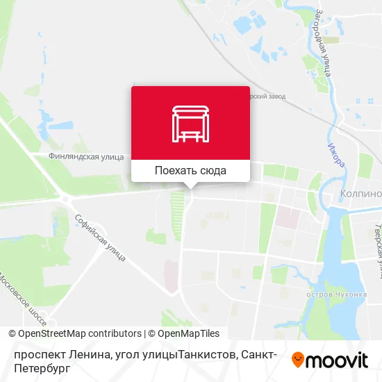 Карта проспект Ленина, угол улицыТанкистов
