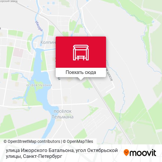 Карта улица Ижорского Батальона, угол Октябрьской улицы