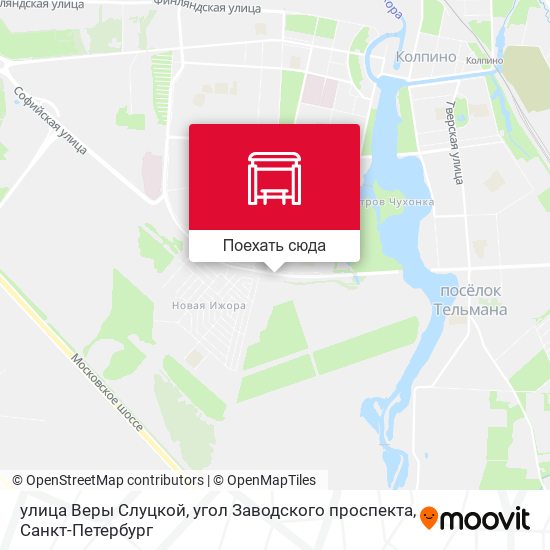 Карта улица Веры Слуцкой, угол Заводского проспекта