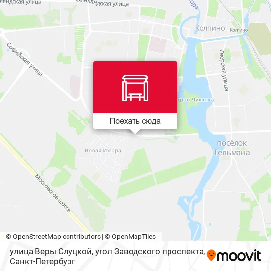 Карта улица Веры Слуцкой, угол Заводского проспекта