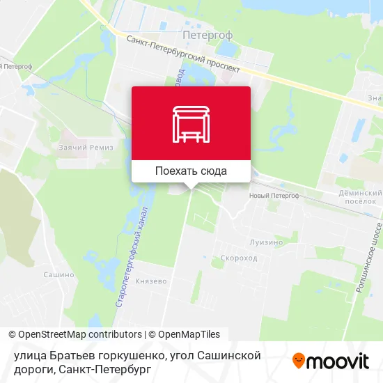 Карта улица Братьев горкушенко, угол Сашинской дороги
