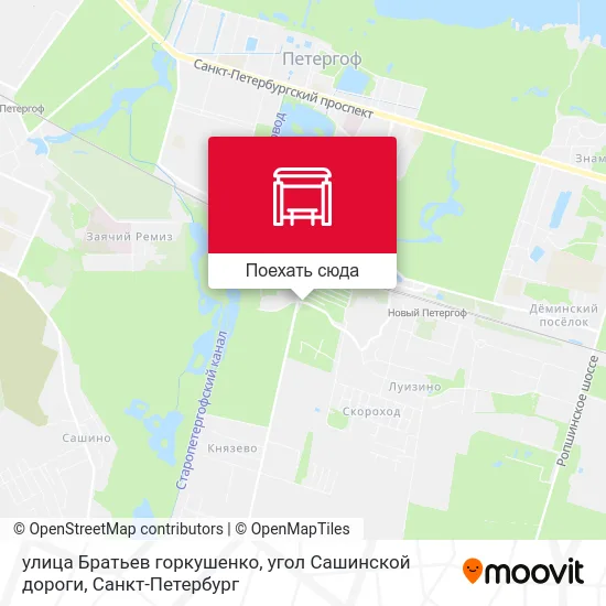 Карта улица Братьев горкушенко, угол Сашинской дороги