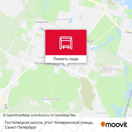 Карта Гостилицкое шоссе, угол Чичеринской улицы