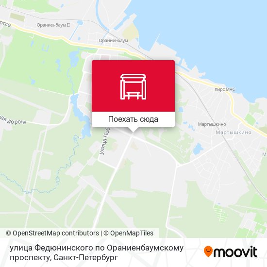 Карта улица Федюнинского по Ораниенбаумскому проспекту