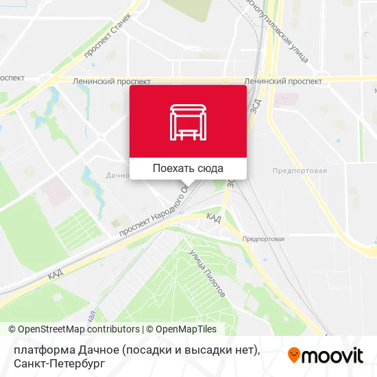 Карта платформа Дачное (посадки и высадки нет)