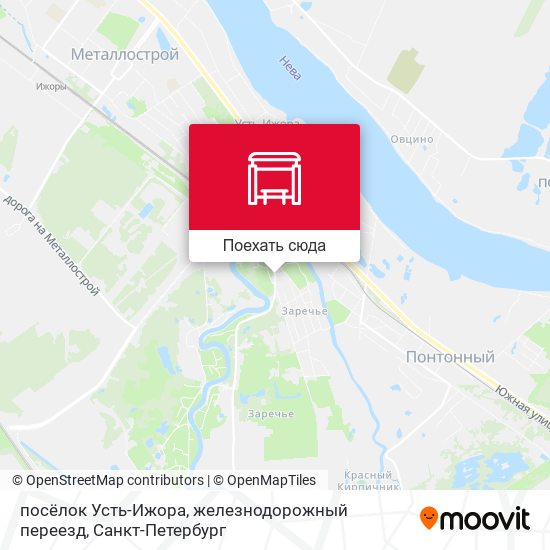 Карта посёлок Усть-Ижора, железнодорожный переезд