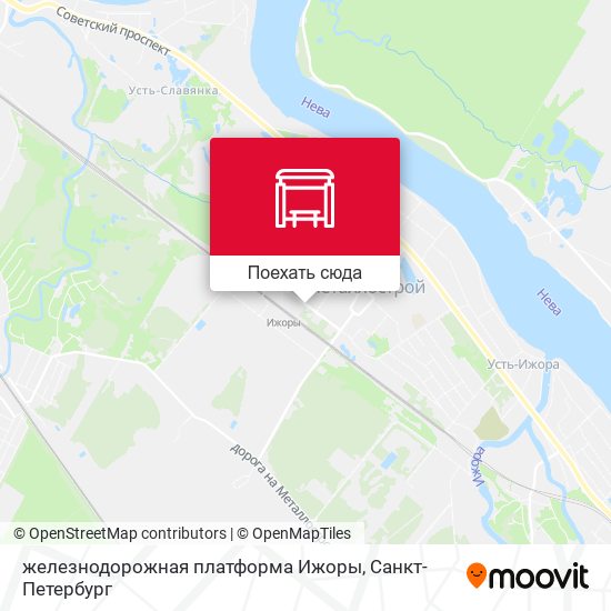 Карта железнодорожная платформа Ижоры