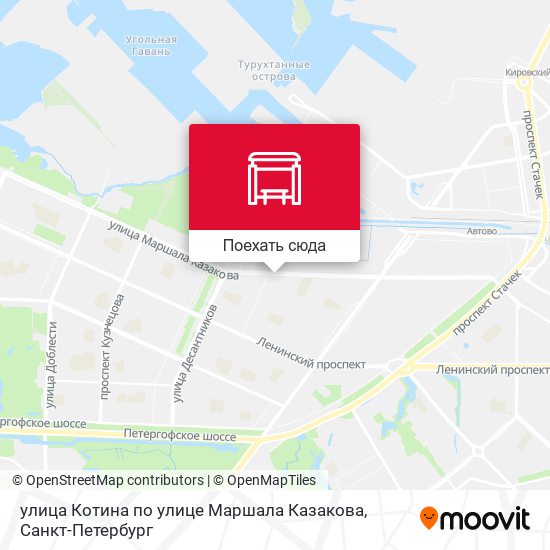 Карта улица Котина по улице Маршала Казакова