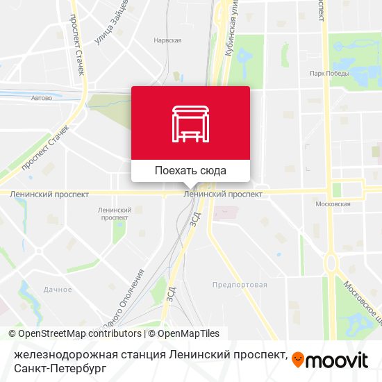 Карта железнодорожная станция Ленинский проспект