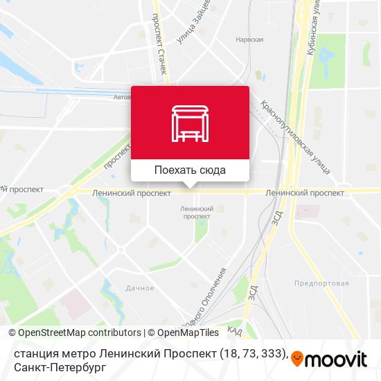 Карта станция метро Ленинский Проспект (18, 73, 333)