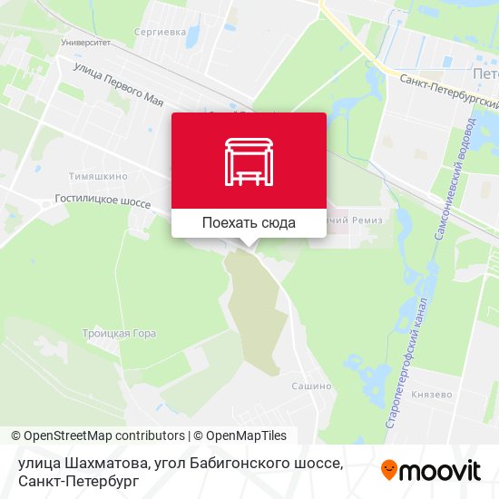 Карта улица Шахматова, угол Бабигонского шоссе