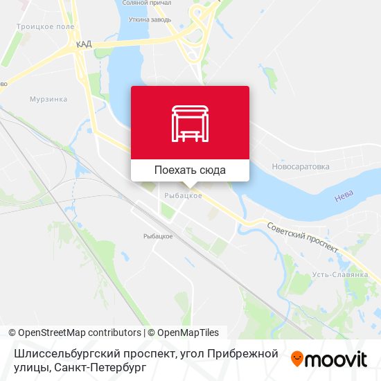 Карта Шлиссельбургский проспект, угол Прибрежной улицы