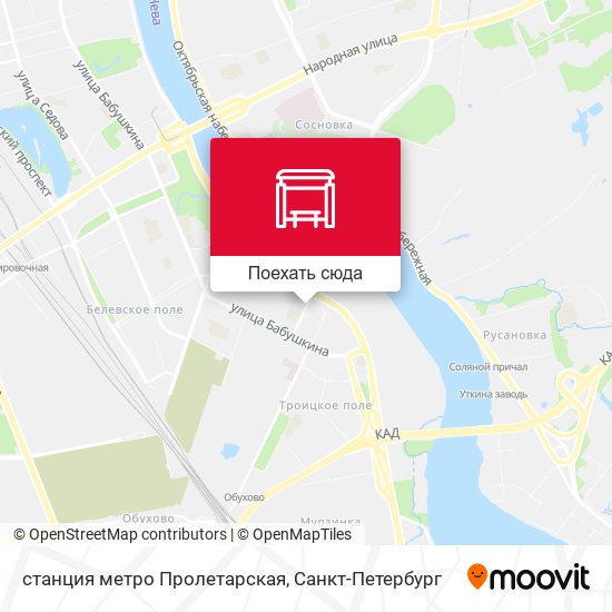 Карта станция метро Пролетарская