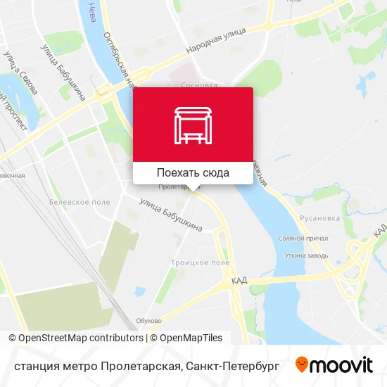 Карта станция метро Пролетарская