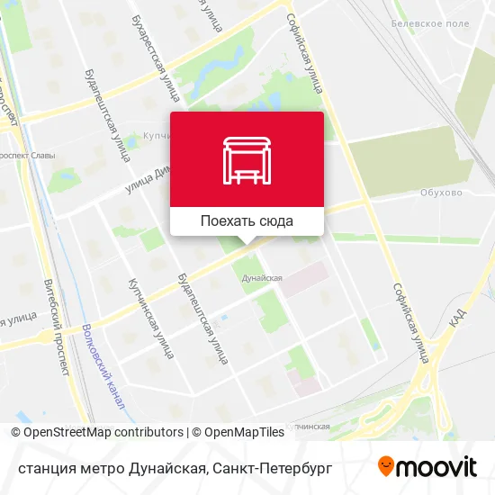 Карта станция метро Дунайская