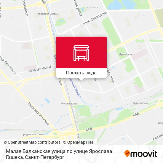 Карта Малая Балканская улица по улице Ярослава Гашека