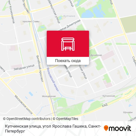 Карта Купчинская улица, угол Ярослава Гашека