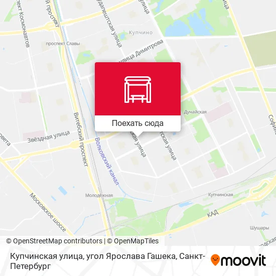 Карта Купчинская улица, угол Ярослава Гашека