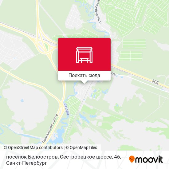 Карта посёлок Белоостров, Сестрорецкое шоссе, 46
