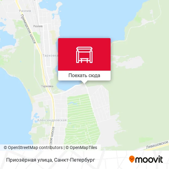 Карта Приозёрная улица