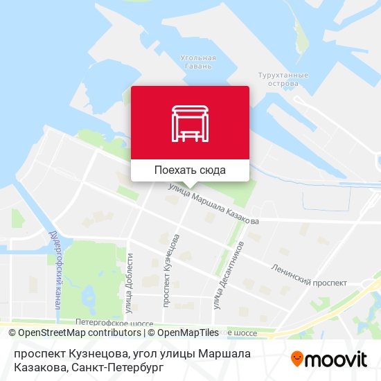 Карта проспект Кузнецова, угол улицы Маршала Казакова