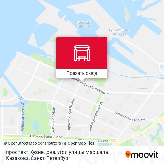 Карта проспект Кузнецова, угол улицы Маршала Казакова