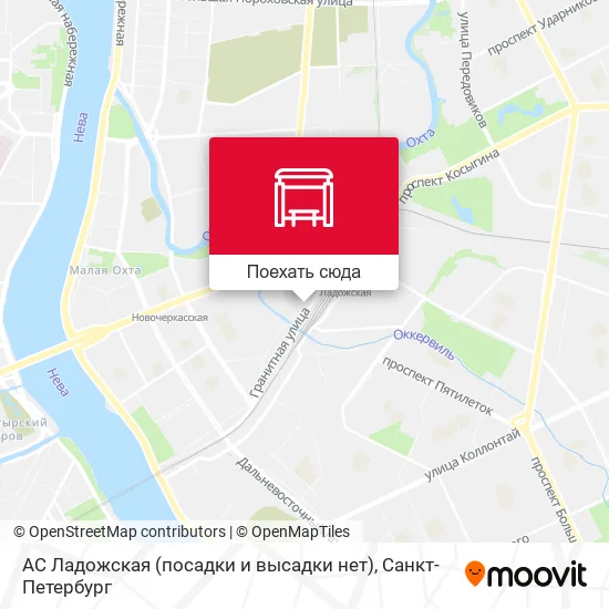 Карта АС Ладожская (посадки и высадки нет)