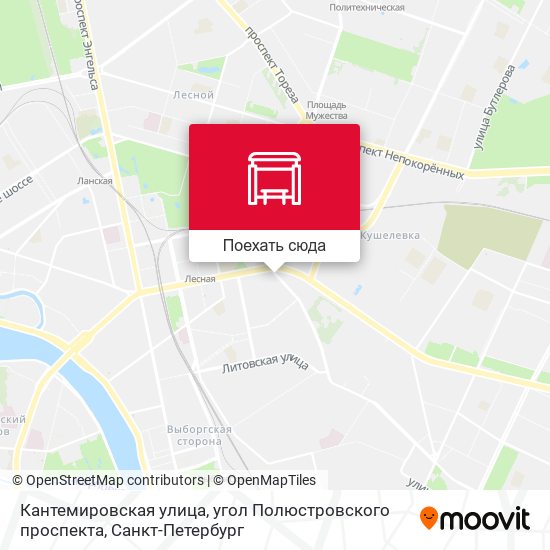 Карта Кантемировская улица, угол Полюстровского проспекта