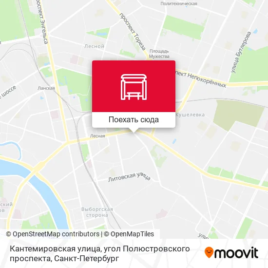 Карта Кантемировская улица, угол Полюстровского проспекта