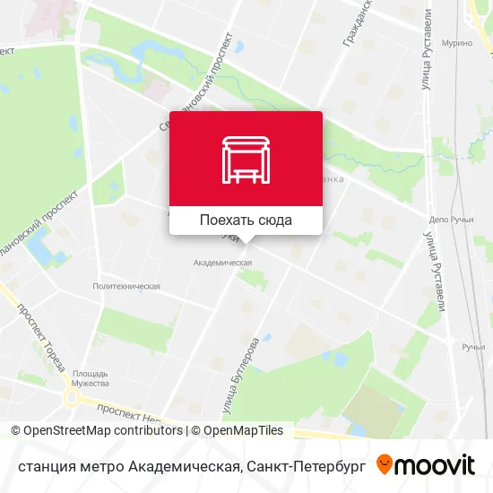 Карта станция метро Академическая
