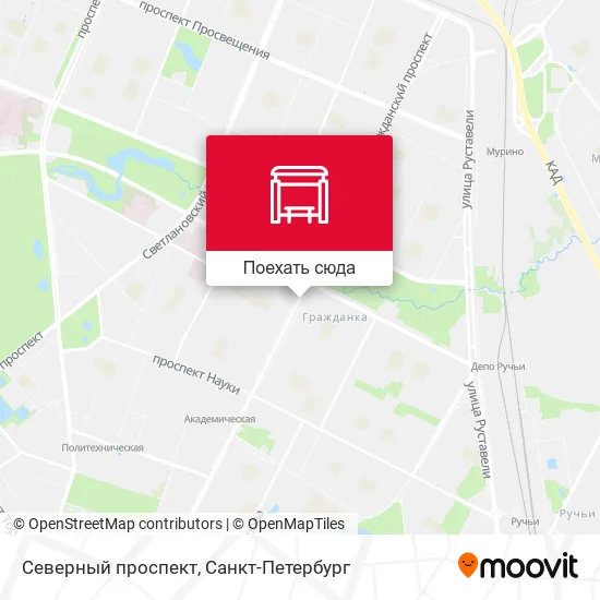 Карта Северный проспект