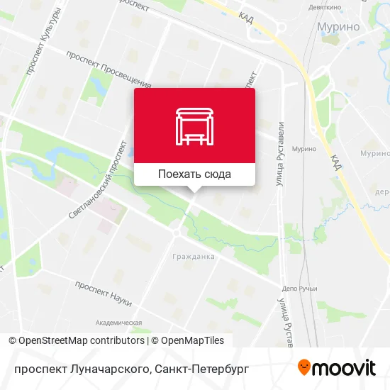 Карта проспект Луначарского