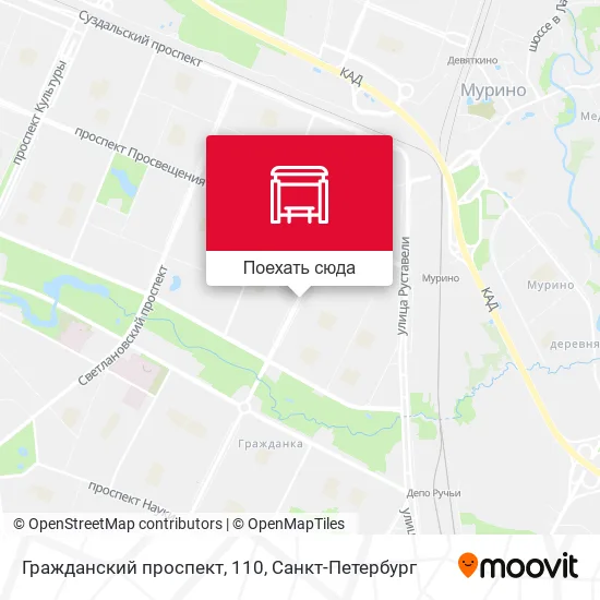 Карта Граждaнский проспект, 110