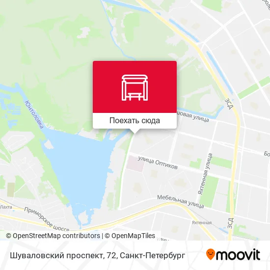 Карта Шуваловский проспект, 72