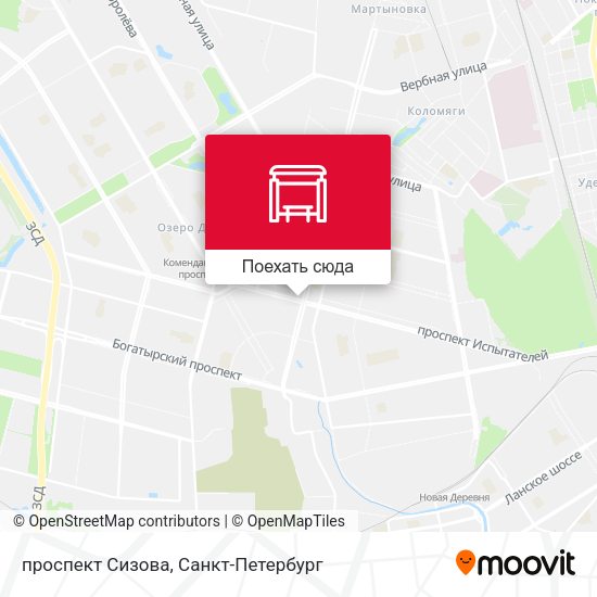 Карта проспект Сизова