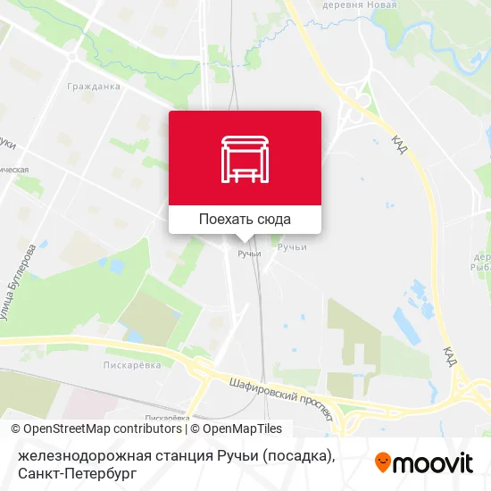 Карта железнодорожная станция Ручьи (посадка)