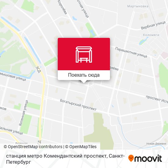 Карта станция метро Комендантский проспект