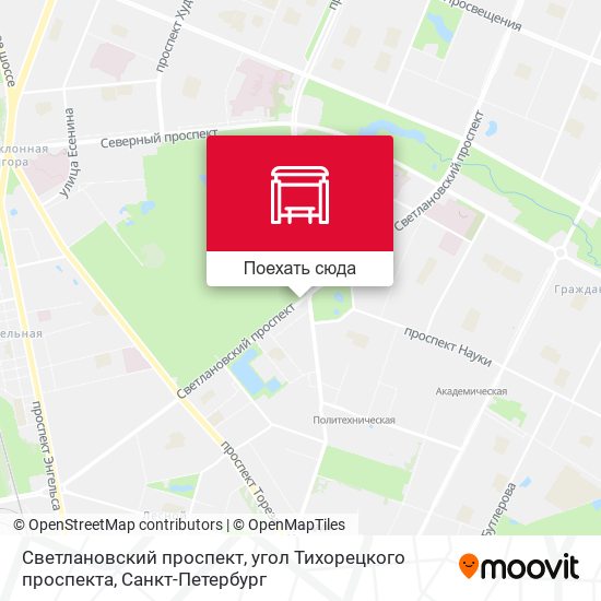 Карта Светлановский проспект, угол Тихорецкого проспекта