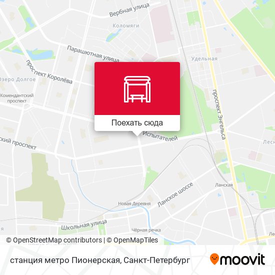 Карта станция метро Пионерская