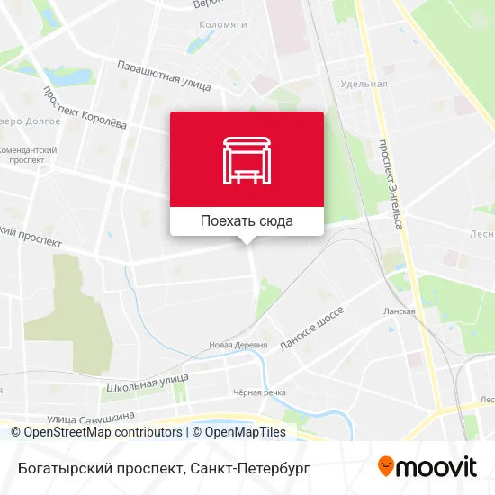 Карта Богатырский проспект