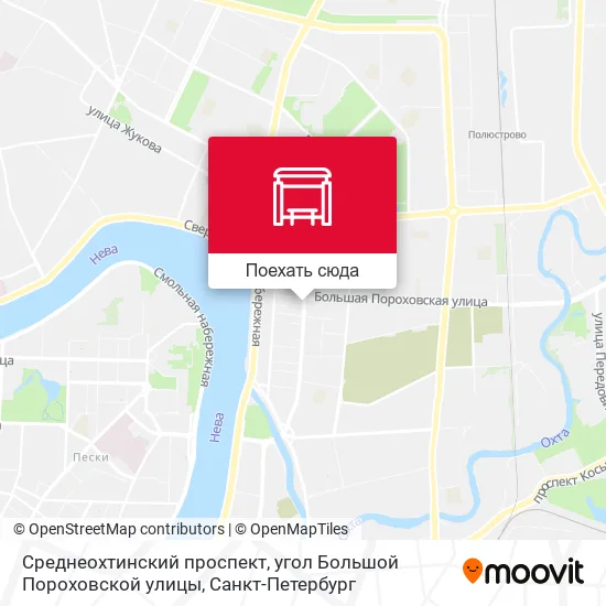 Карта Среднеохтинский проспект, угол Большой Пороховской улицы