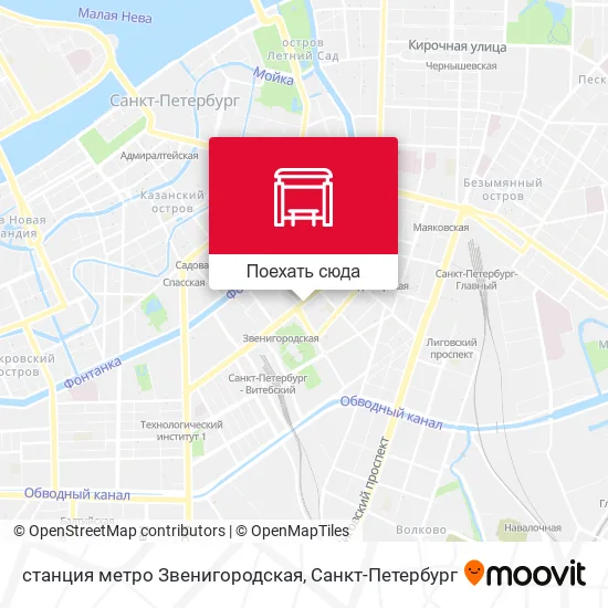 Карта станция метро Звенигородская