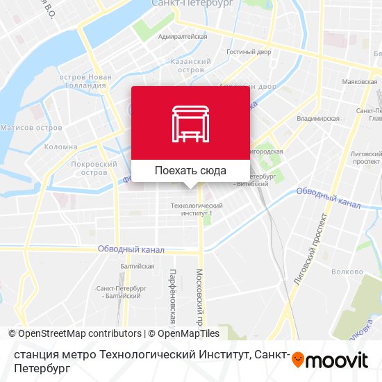 Карта станция метро Технологический Институт