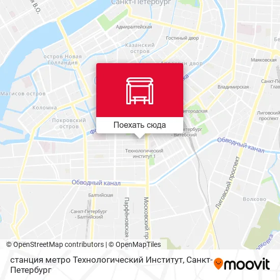 Карта станция метро Технологический Институт