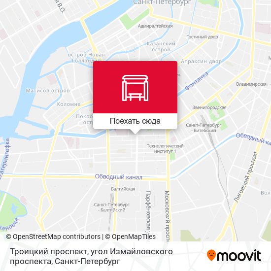 Карта Троицкий проспект, угол Измайловского проспекта