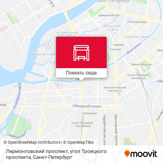 Карта Лермонтовский проспект, угол Троицкого проспекта