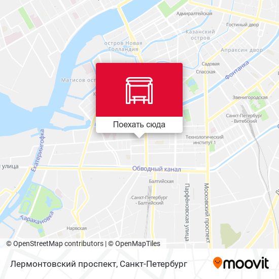 Карта Лермонтовский проспект