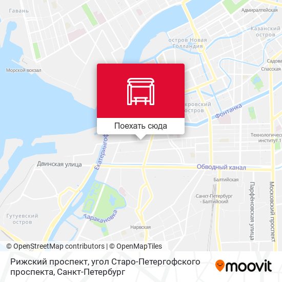 Карта Рижский проспект, угол Старо-Петергофского проспекта