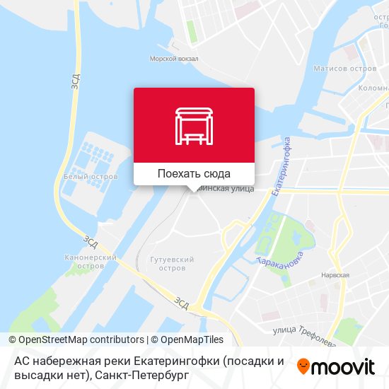 Карта АС набережная реки Екатерингофки (посадки и высадки нет)
